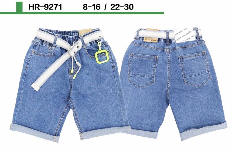 Rybaczki dziewczęcy jeans. Roz 8-16. 1 Kolor Paczka 5 szt
