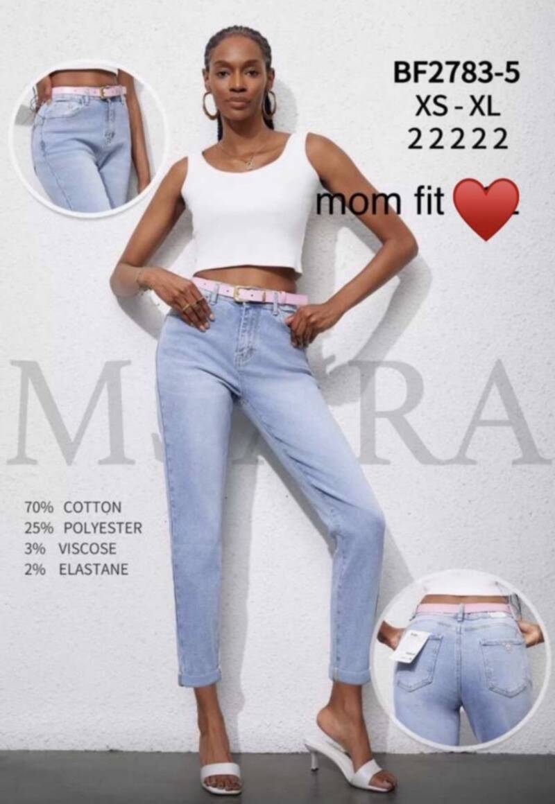 Spodnie damskie jeansy Roz XS-XL, 1 Kolor Paczka 10 szt