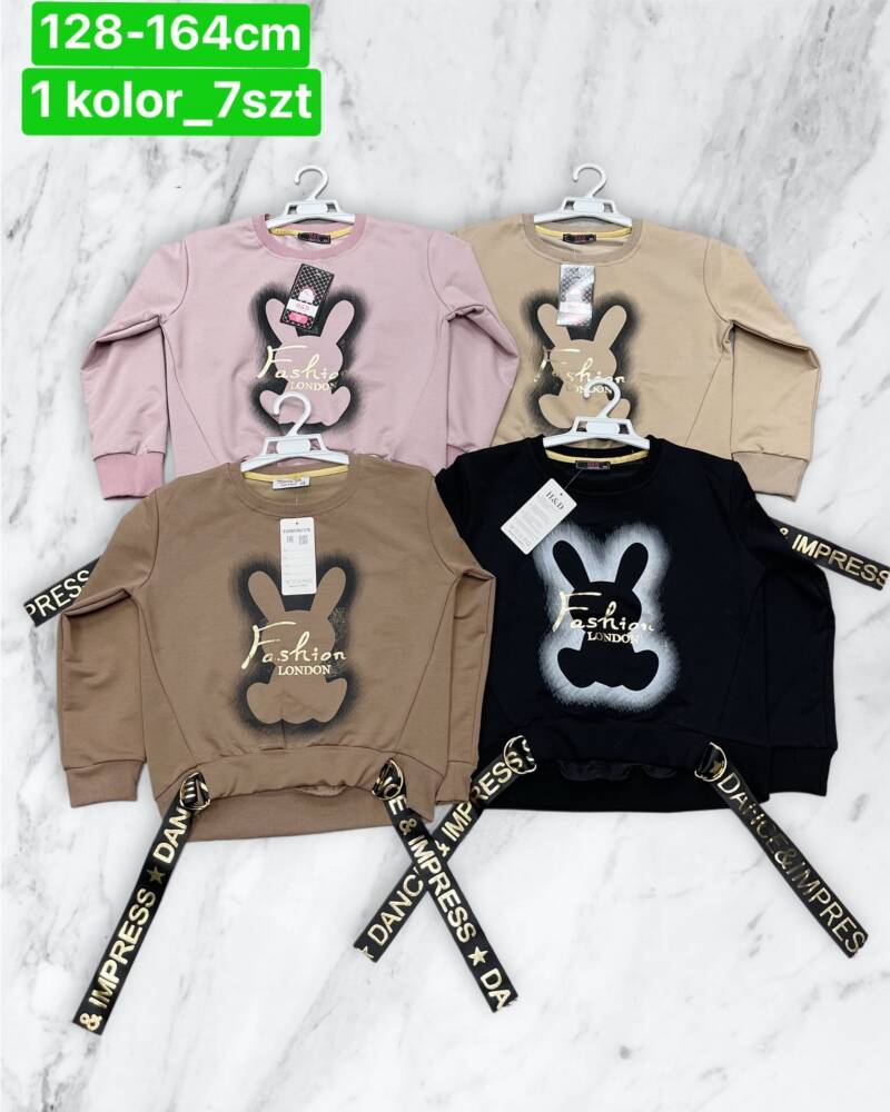 Bluzka dziewczęcy. Roz 128-164. 1 Kolor Paczka 7 szt 1