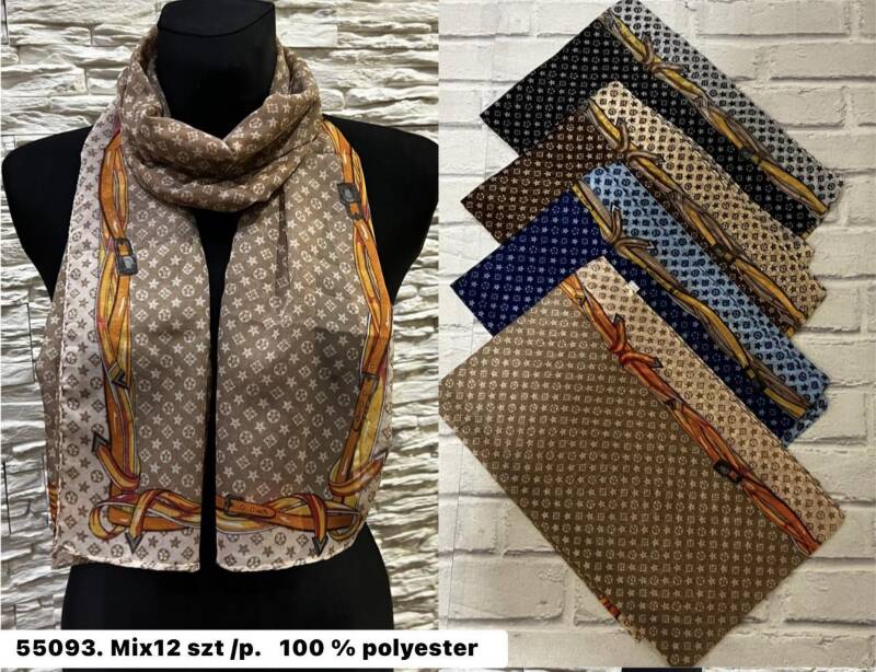 Szaliki damskie Roz Standard, Mix Kolor Paczka 12 szt 1