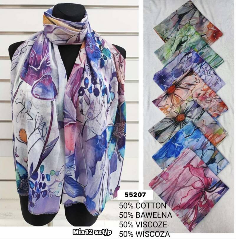 Szaliki damskie Roz Standard, Mix Kolor Paczka 12 szt