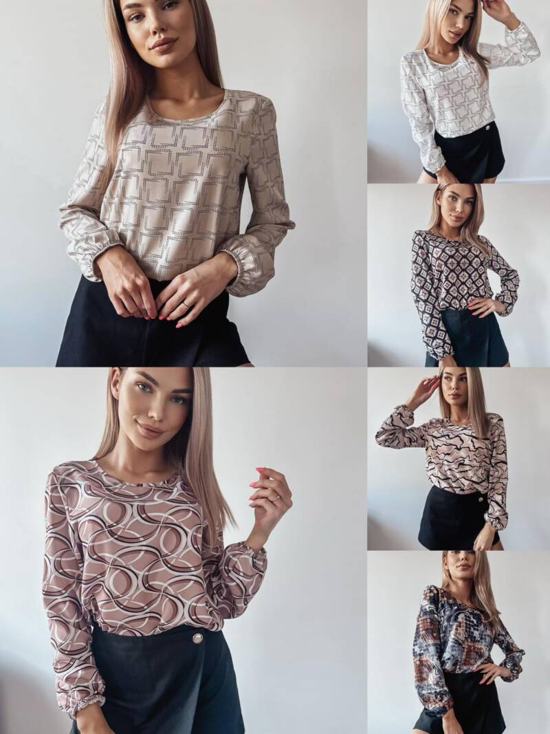 Bluzka damskie (Polska produkt) Roz 38-46. Mix Kolor Paczka 5 szt