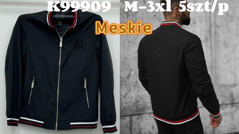 Kurtka męska cienka Roz M-3XL, 1 Kolor Paczka 5 szt