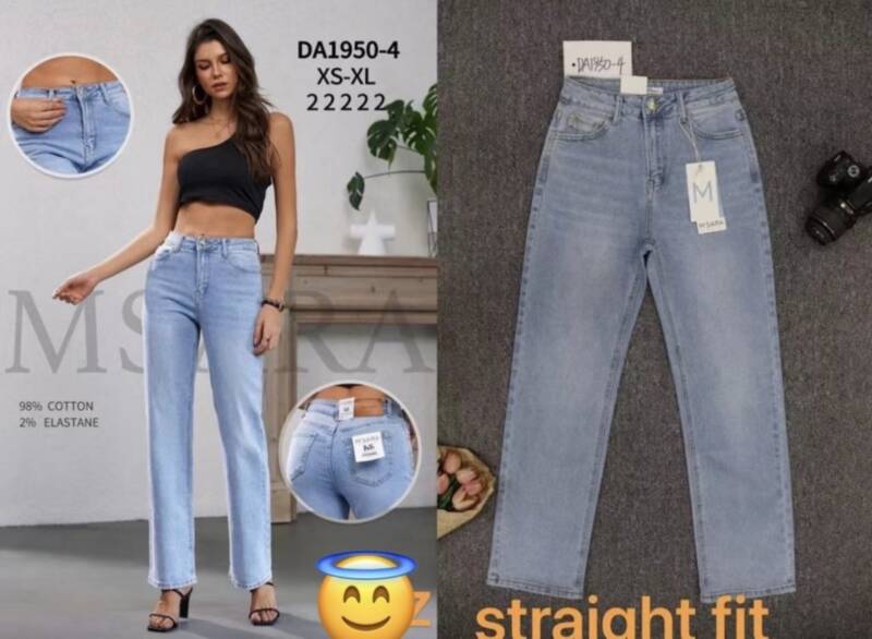 Spodnie damskie jeansy Roz XS-XL, 1 Kolor Paczka 10 szt