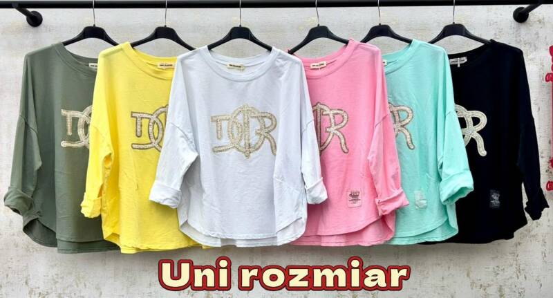 Bluzki damskie (Włoskie produkt) Roz Standard, Mix Kolor Paczka 5 szt