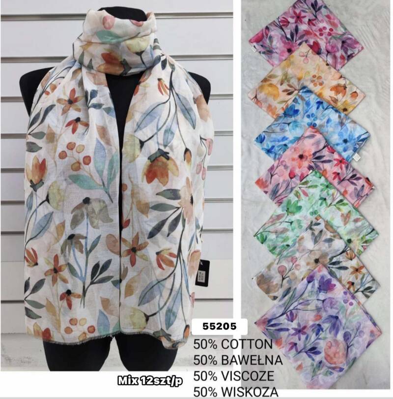 Szaliki damskie Roz Standard, Mix Kolor Paczka 12 szt