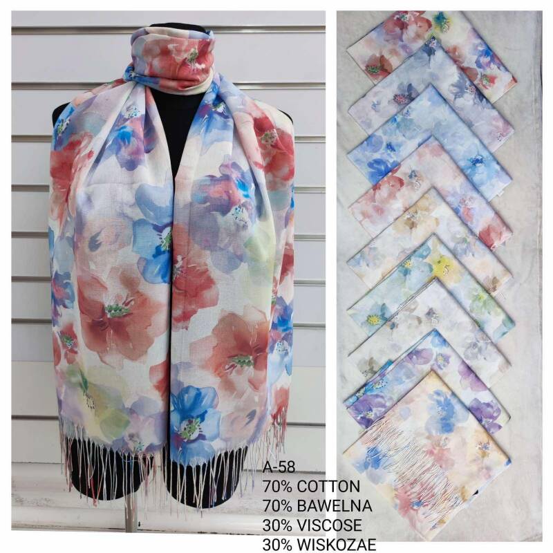 Szaliki damskie Roz Standard, Mix Kolor Paczka 12 szt 1