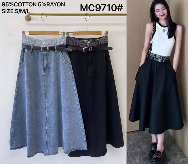 SpódnicE damskie jeansy (Francja produkt) Roz S-M-L, 1 Kolor Paczka 6 szt