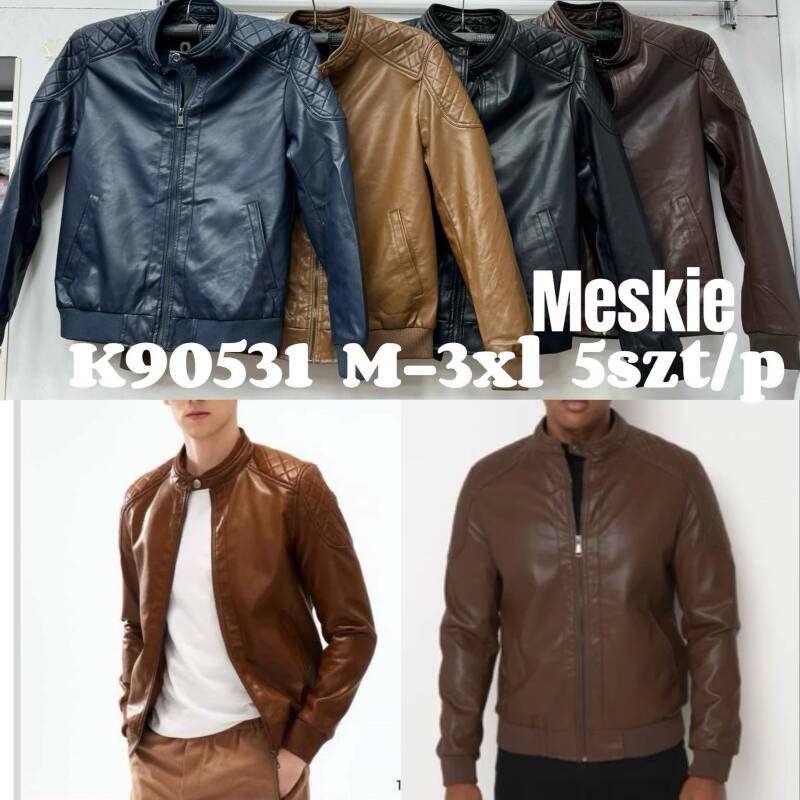 Kurtka męska skórzana Roz M-3XL, 1 Kolor Paczka 5 szt