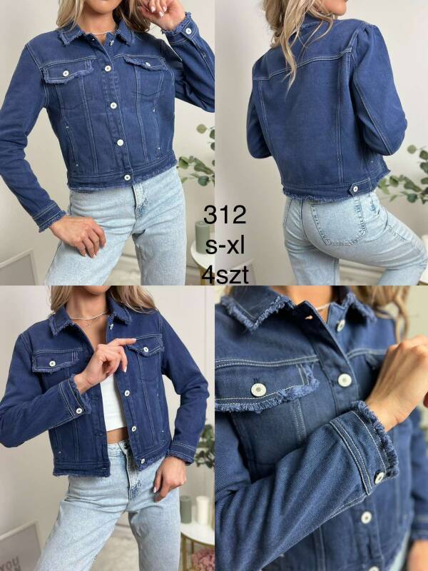 Kurtki damskie jeansy Roz S-XL, 1 Kolor Paczka 4 szt