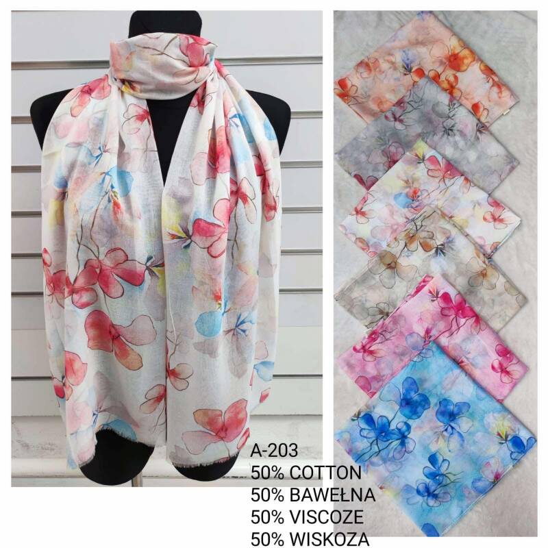 Szaliki damskie Roz Standard, Mix Kolor Paczka 12 szt