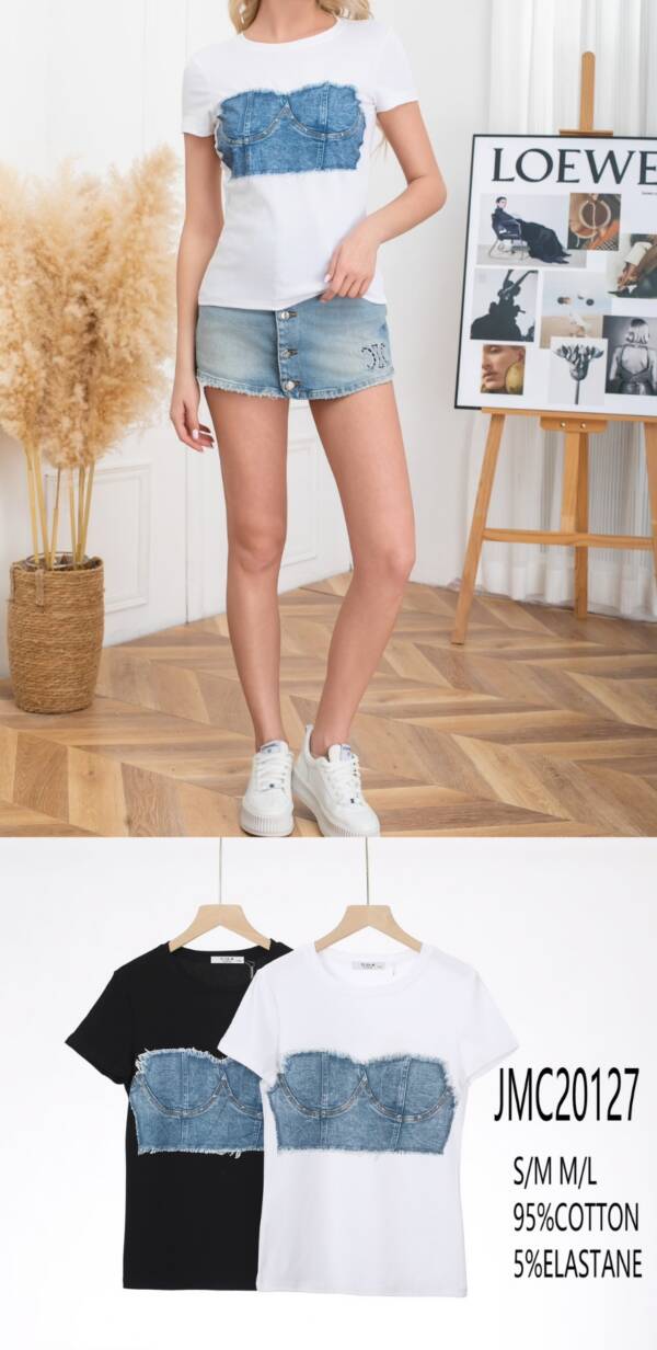 Bluzki damskie (Francja produkt) Roz S/M-L/XL, Mix Kolor, Paczka 5 szt