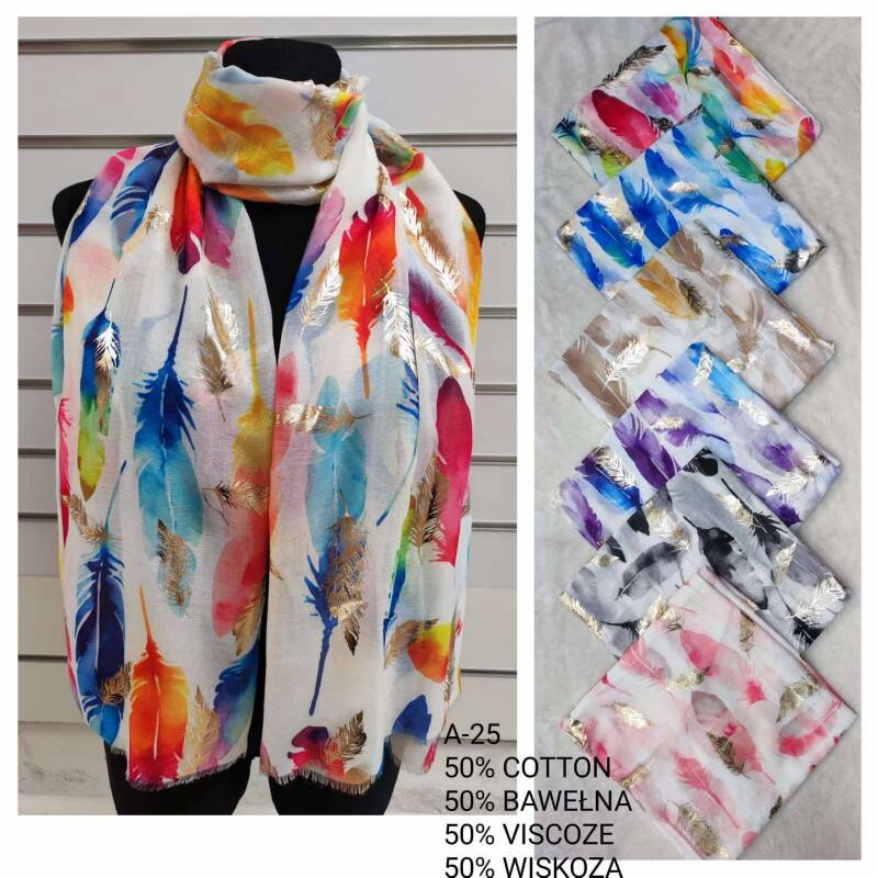 Szaliki damskie Roz Standard, Mix Kolor Paczka 12 szt