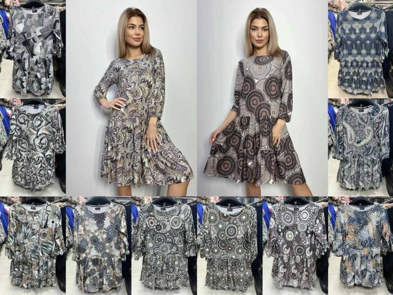 Sukienki damskie (Polska produkt) Roz 44-50 Mix Kolor Paczka 5 szt 1