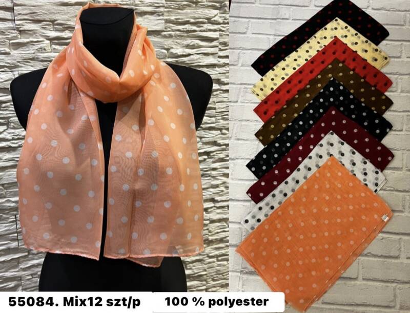 Szaliki damskie Roz Standard, Mix Kolor Paczka 12 szt