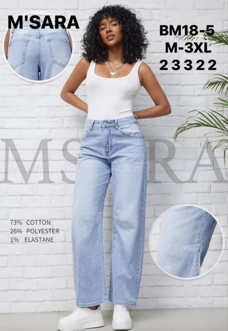 Spondnie damskie jeansy Roz M-3XL, 1 Kolor Paczka 12 szt