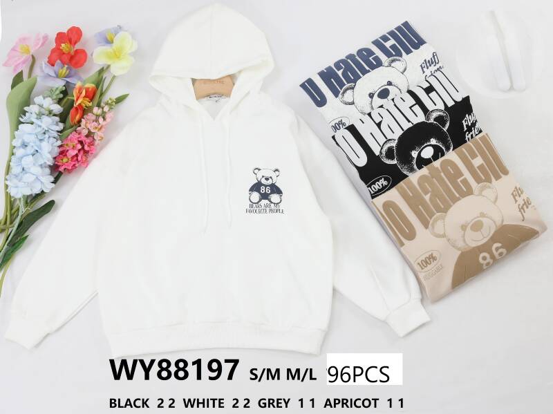 Bluzy damskie (Francja produkt) Roz S/M-L/XL, Mix Kolor, Paczka 12 szt