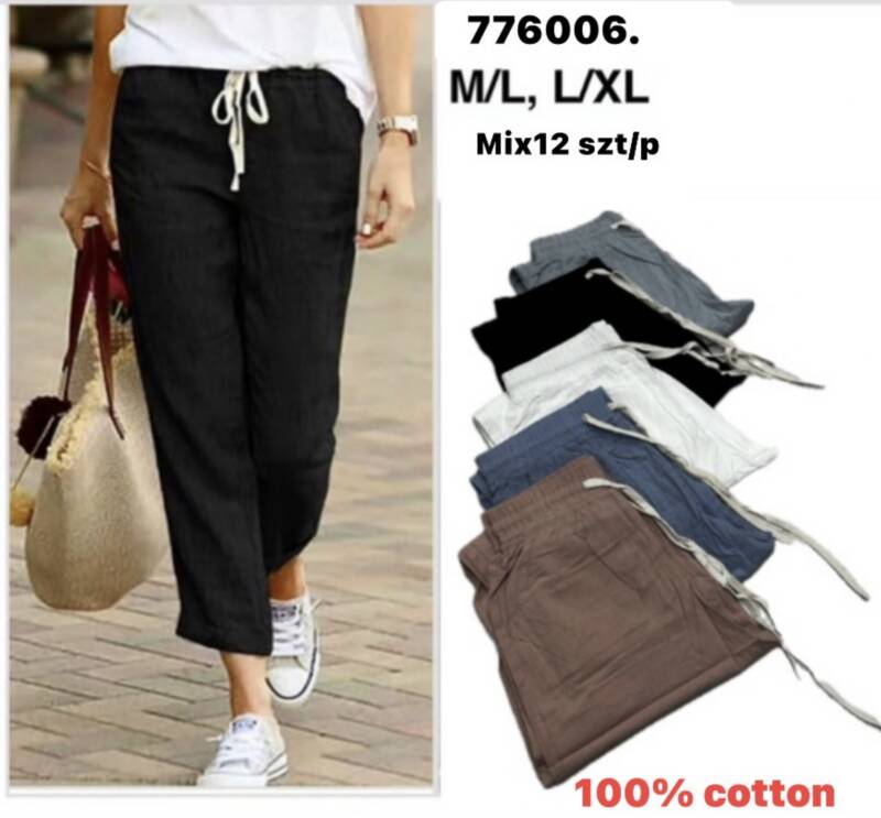 Spodnie damskie Roz M-XL, Mix Kolor Paczka 12 szt