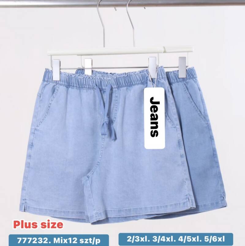 Szorty damskie jeans Roz 2XL-6XL, 1 Kolor Paczka 12 szt