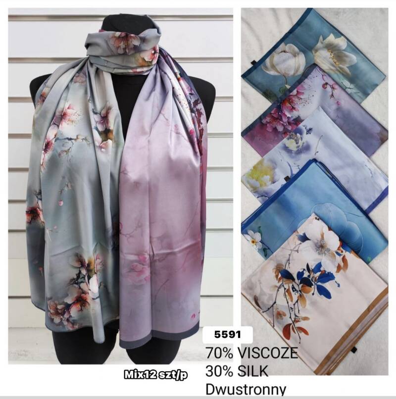 Szaliki damskie Roz Standard, Mix Kolor Paczka 12 szt