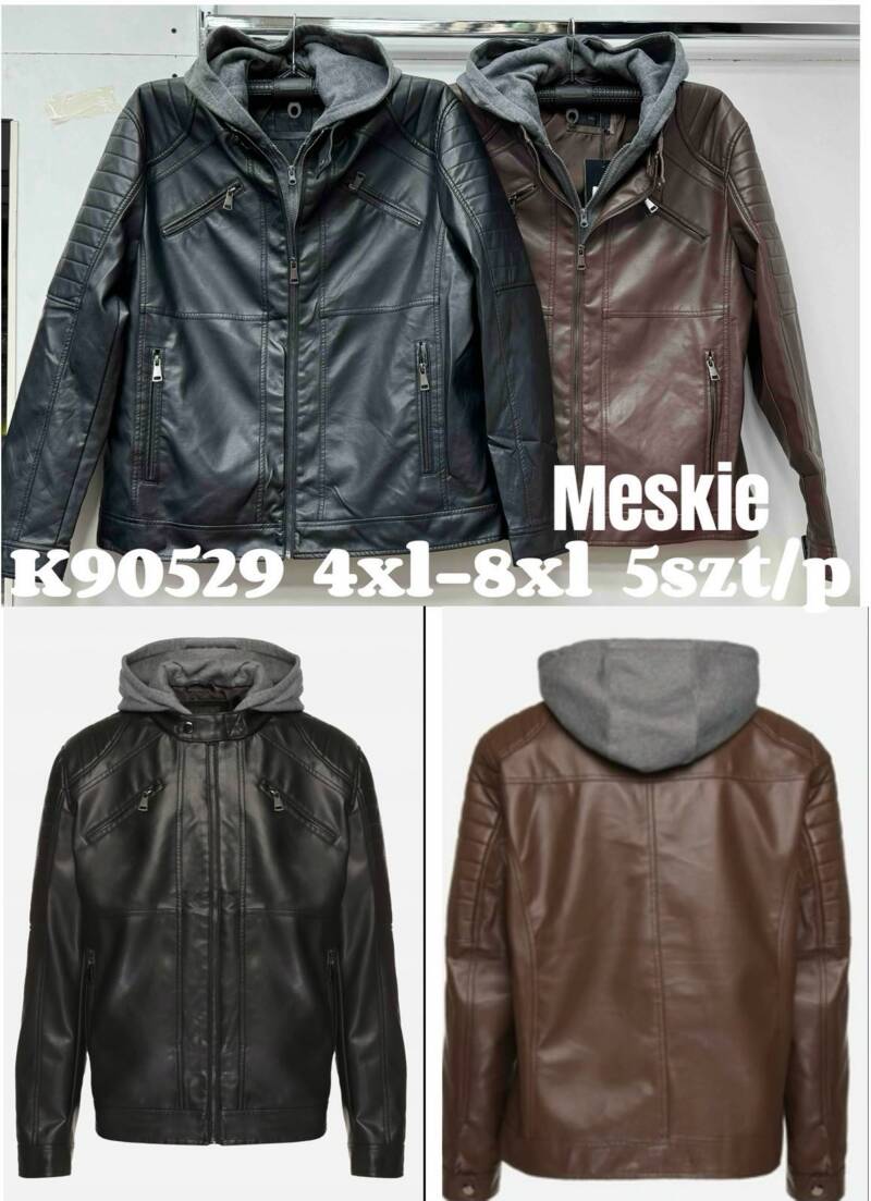 Kurtka męska skórzana Roz 4XL-8XL, 1 Kolor Paczka 5 szt