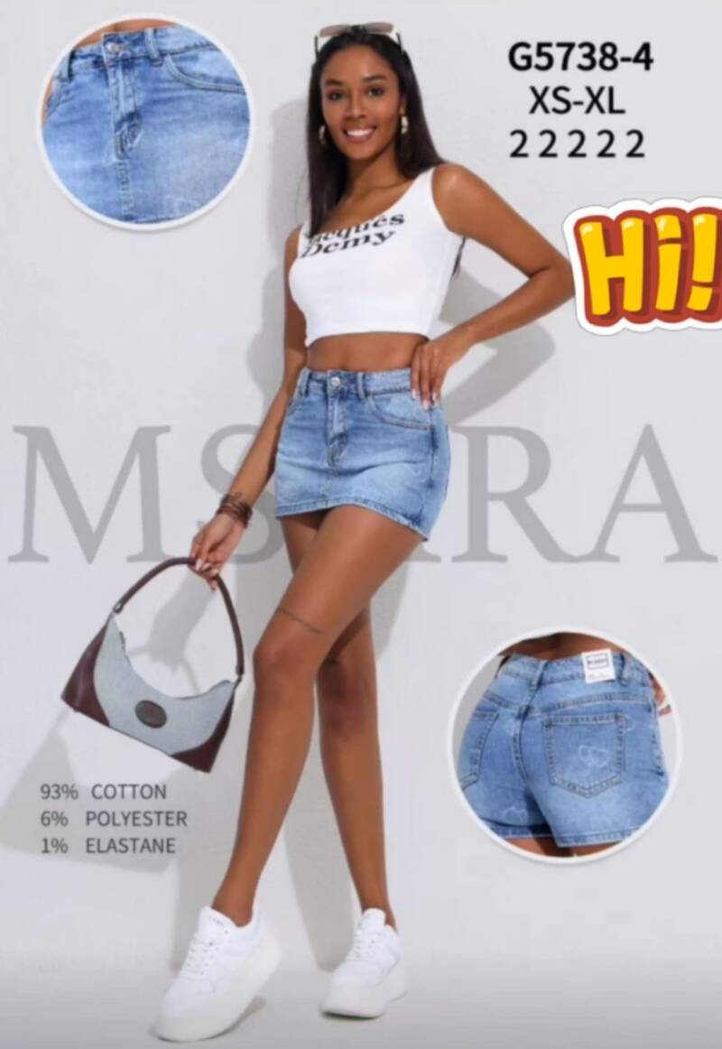 Szorty damskie jeansy Roz XS-XL, 1 Kolor Paczka 10 szt