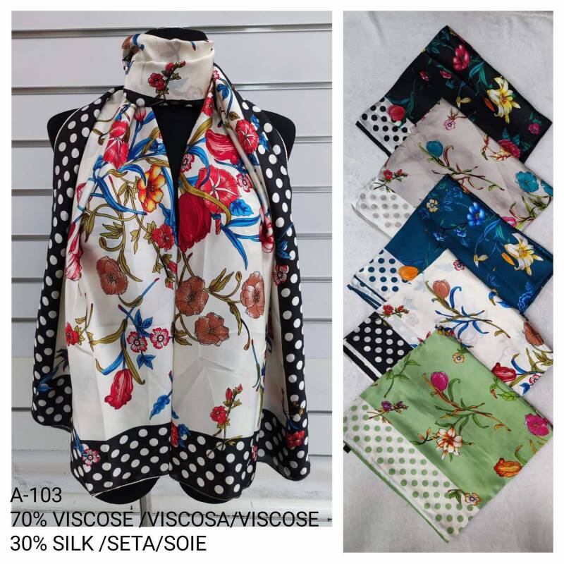 Szaliki damskie Roz Standard, Mix Kolor Paczka 12 szt 1