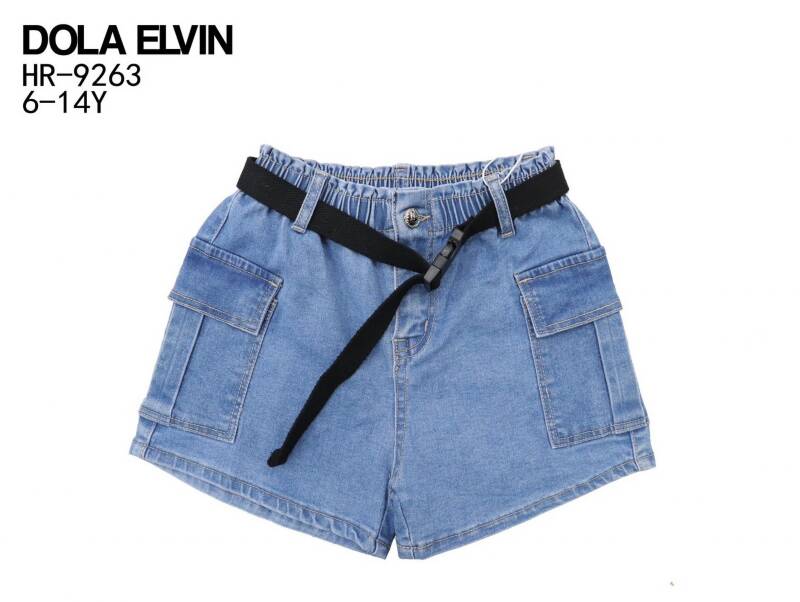 Szorty dziewczęcy jeans. Roz 6-14. 1 Kolor Paczka 5 szt 1