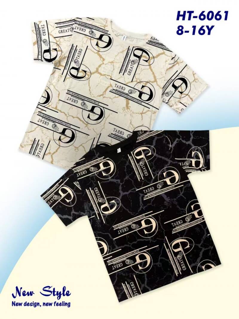 Bluzka chłopięcy. Roz 8-16. 1 Kolor Paczka 5 szt.