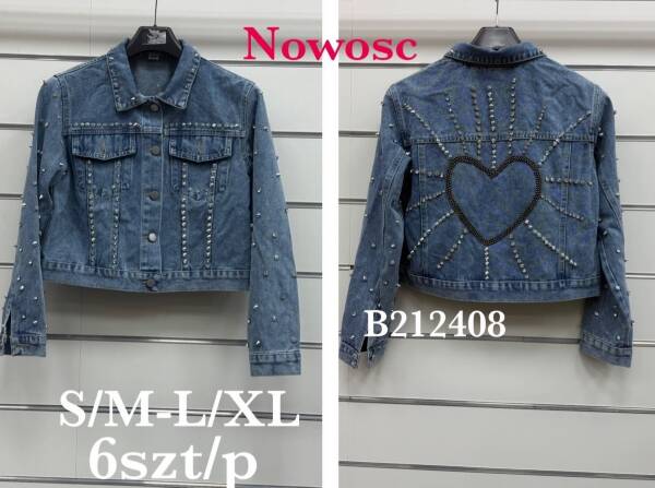 Kurtki damskie jeansy Roz S/M-L/XL, 1 Kolor Paczka 6 szt 1