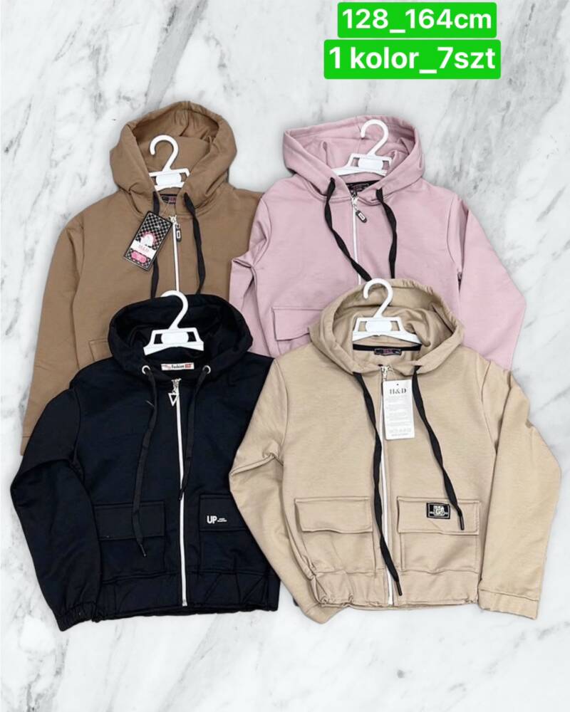 Bluza dziewczęcy. Roz 128-164 . 1 Kolor Paczka 7 szt