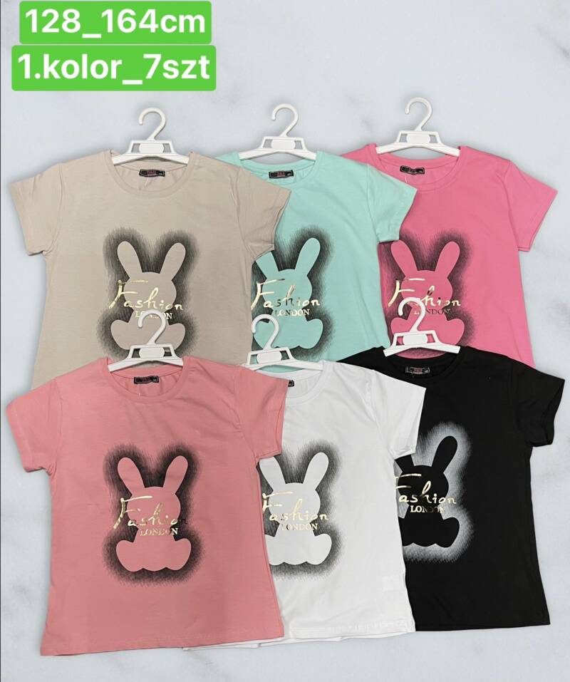 Bluzka dziewczęcy. Roz 128-164. 1 Kolor Paczka 7 szt 1