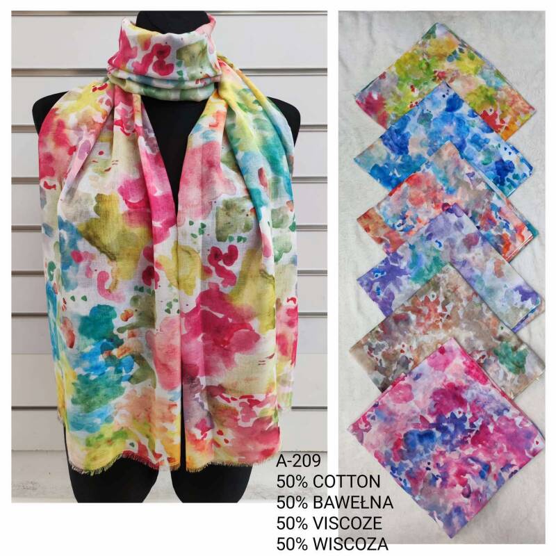 Szaliki damskie Roz Standard, Mix Kolor Paczka 12 szt 1