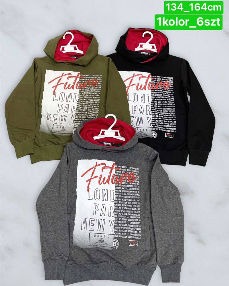 Bluza chłopięca Roz 134-164. 1 kolor Paczka 6 szt. 1