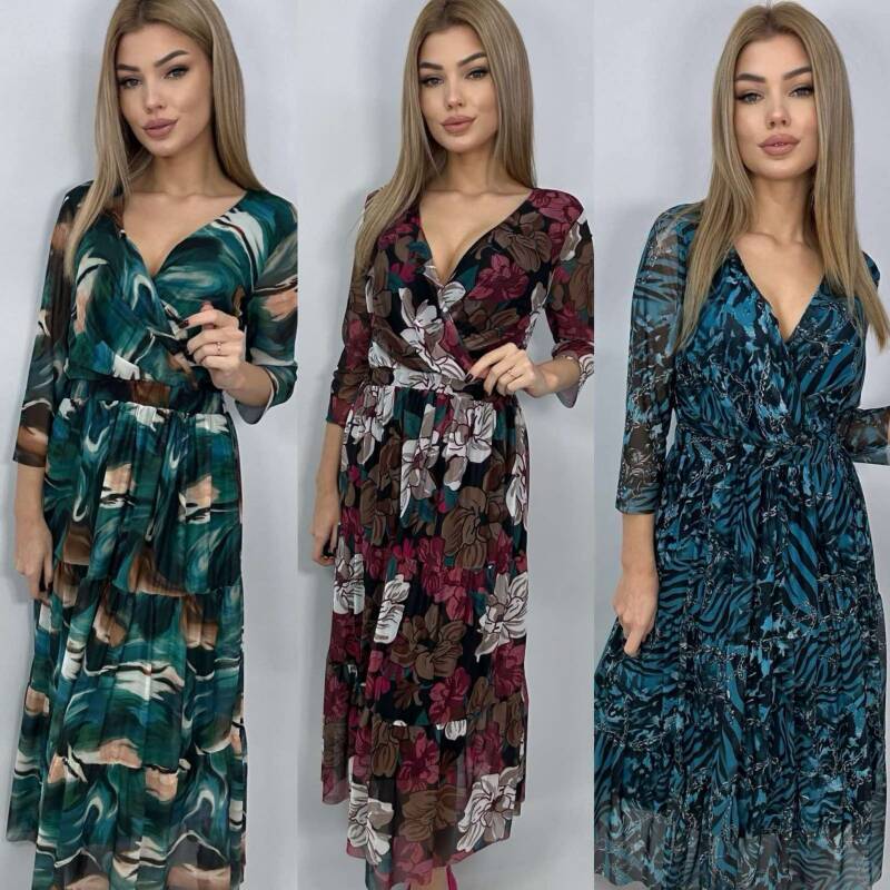 Sukienki damskie (Polska produkt) Roz 42-46 Mix Kolor Paczka 5 szt 1