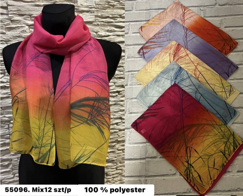 Szaliki damskie Roz Standard, Mix Kolor Paczka 12 szt