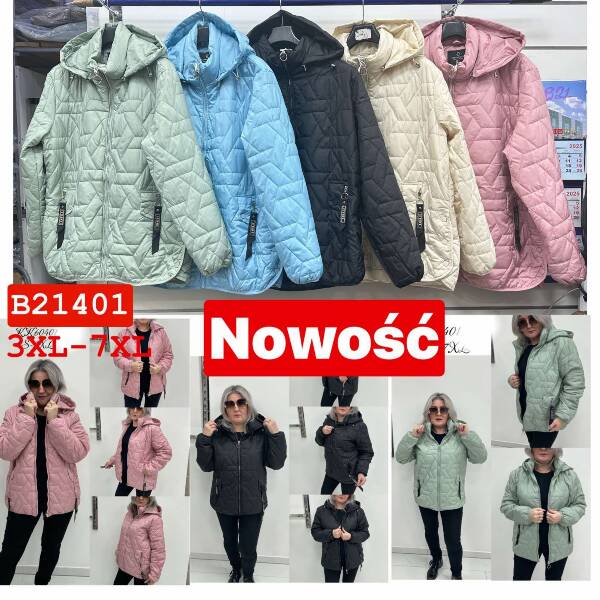 Kurtki damskie cienki Roz 3XL-7XL, 1 Kolor Paczka 5 szt 1