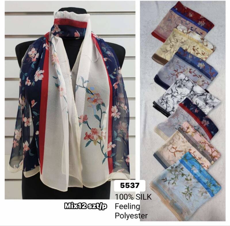 Szaliki damskie Roz Standard, Mix Kolor Paczka 12 szt 1