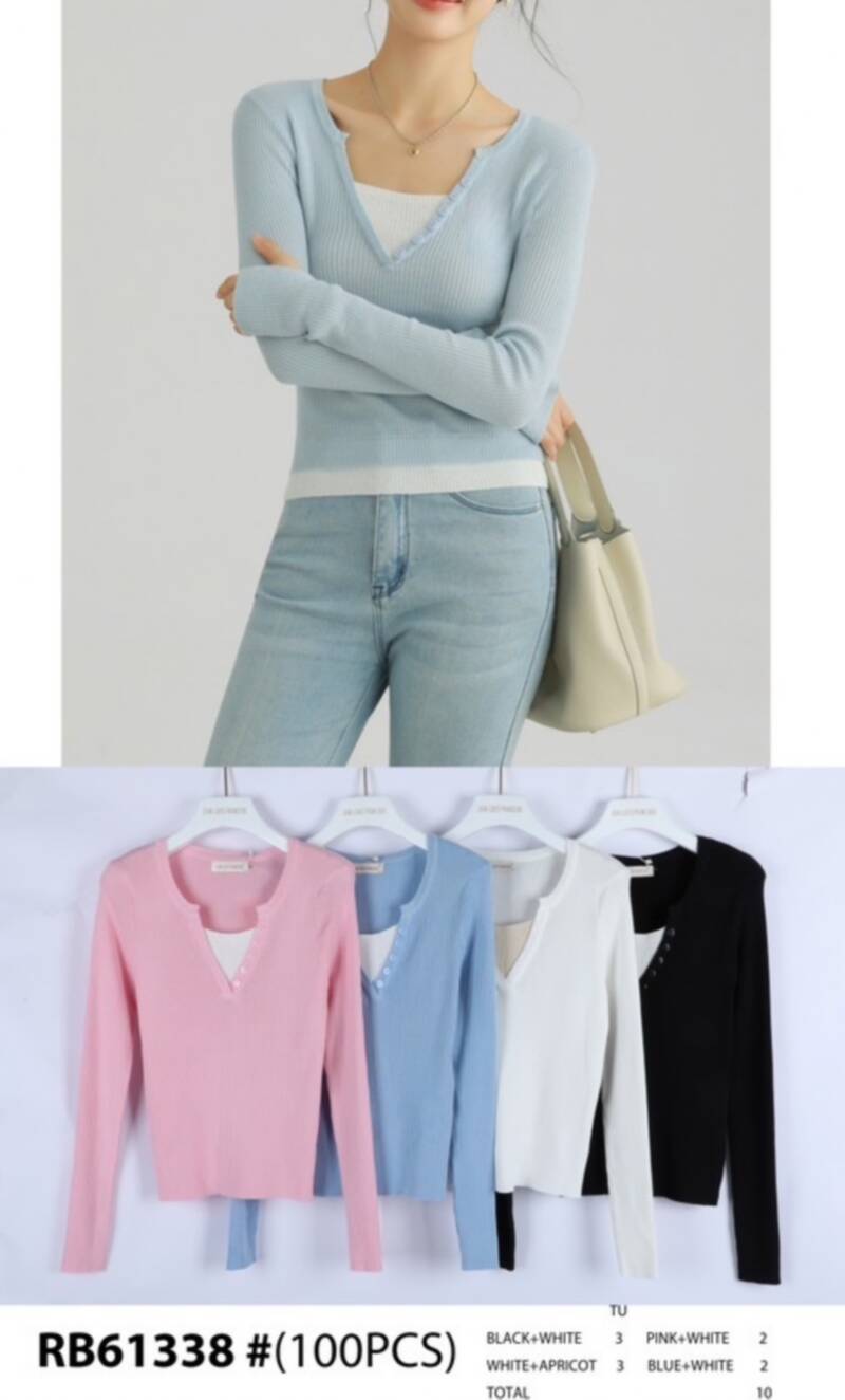 Bluzki damskie (Francja produkt) Roz Standard, Mix Kolor, Paczka 10 szt 1