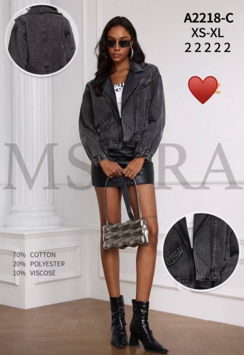 Kurtki damskie jeansy Roz XS-XL, 1 Kolor Paczka 10 szt 1