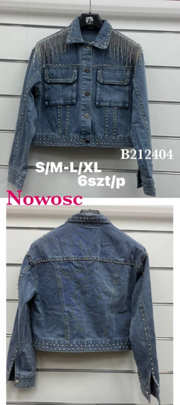 Kurtki damskie jeansy Roz S/M-L/XL, 1 Kolor Paczka 6 szt 1