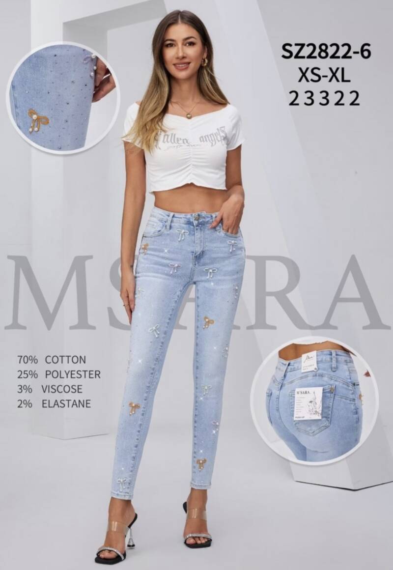 Spondnie damskie jeansy Roz XS-XL, 1 Kolor Paczka 12 szt 1