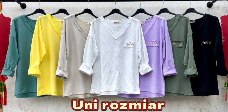 Bluzki damskie (Włoskie produkt) Roz Standard, Mix Kolor Paczka 5 szt