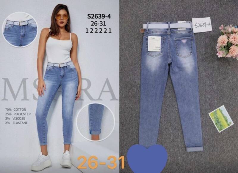 Spondnie damskie jeansy Roz 26-31, 1 Kolor Paczka 10 szt 1