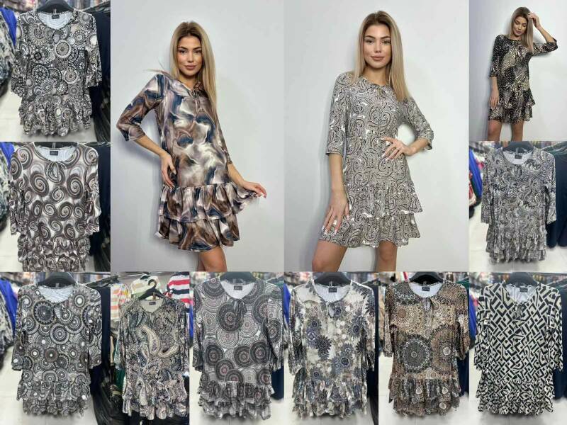 Sukienki damskie (Polska produkt) Roz 38-44 Mix Kolor Paczka 5 szt 1