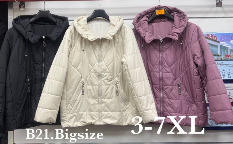 Kurtki damskie cienki Roz 3XL-7XL, 1 Kolor Paczka 5 szt 1