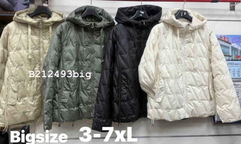 Kurtki damskie cienki Roz 3XL-7XL, 1 Kolor Paczka 5 szt