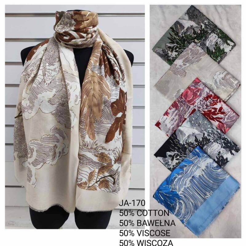 Szaliki damskie Roz Standard, Mix Kolor Paczka 12 szt