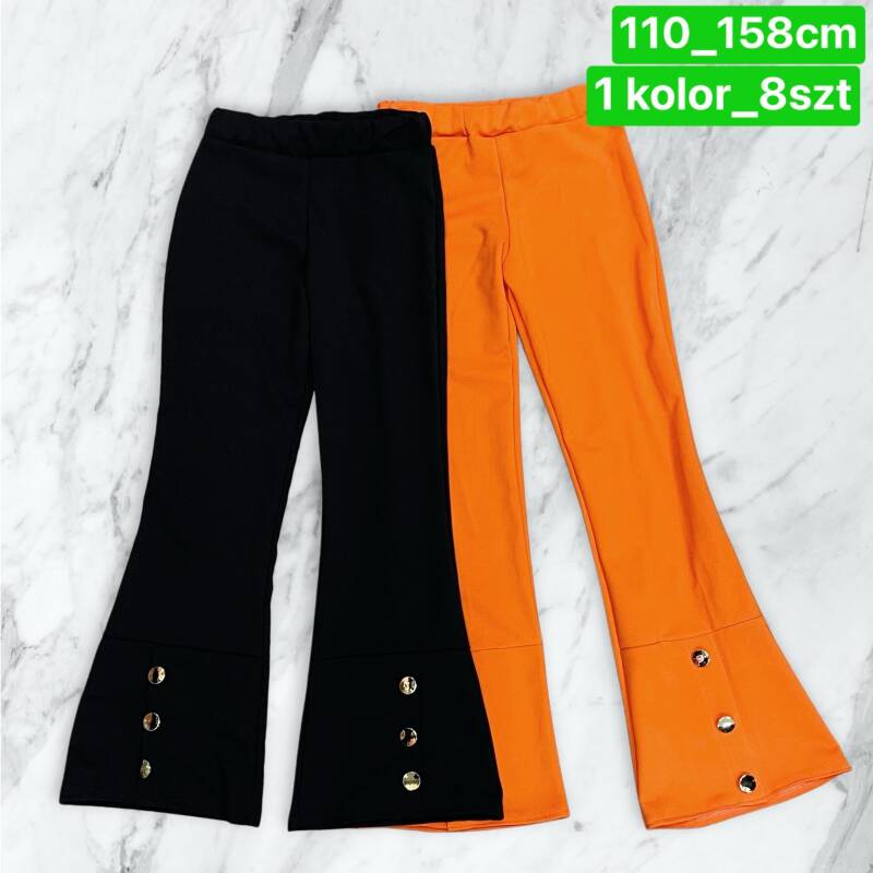 Spodnie dziewczęcy. Roz 110-158. 1 kolor Paczka 8 szt .