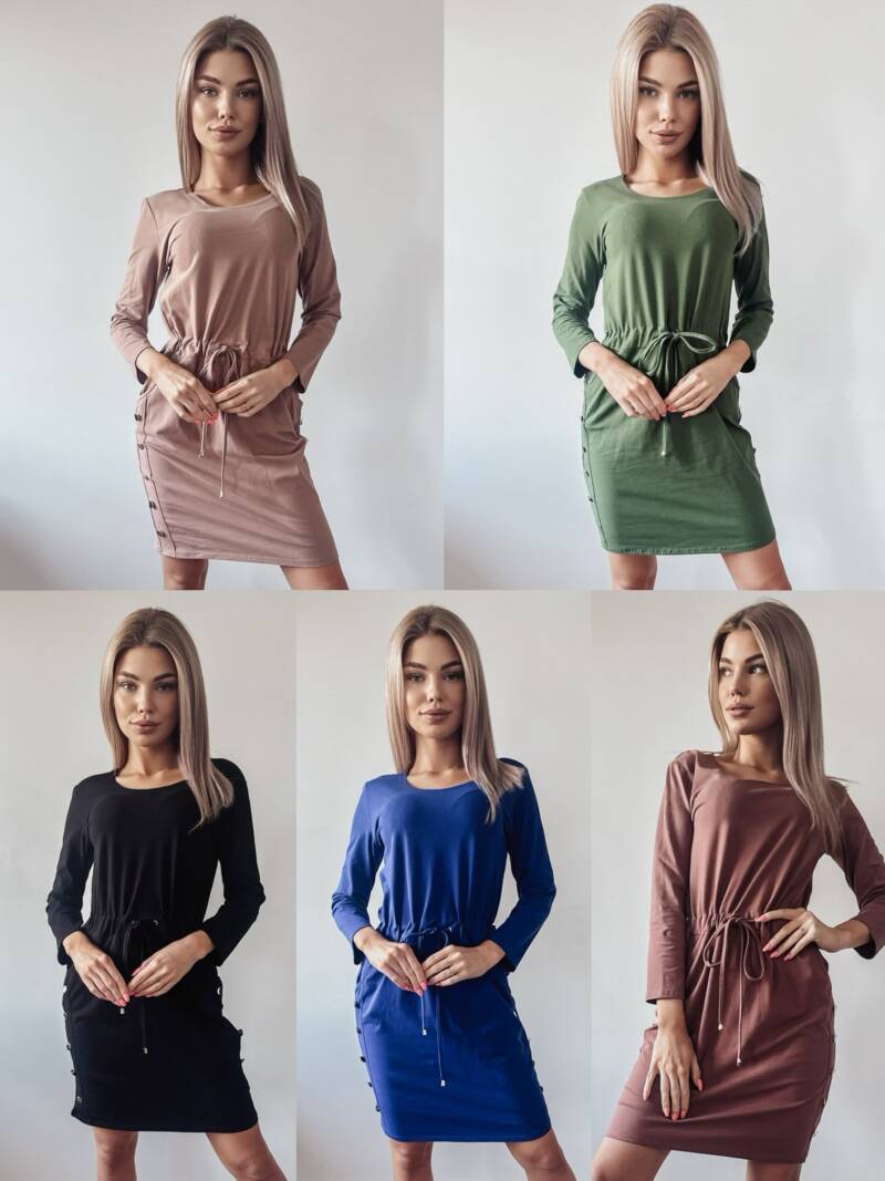 Sukienki damskie (Polska produkt) Roz 38-46 Mix Kolor Paczka 5 szt 1